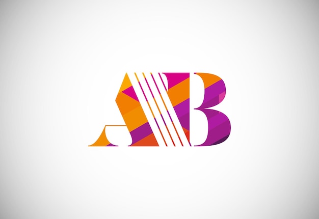 Initiële Letter AB Laag Poly Logo Ontwerp Vector Sjabloon Grafisch Alfabet Symbool Voor Bedrijfsidentiteit