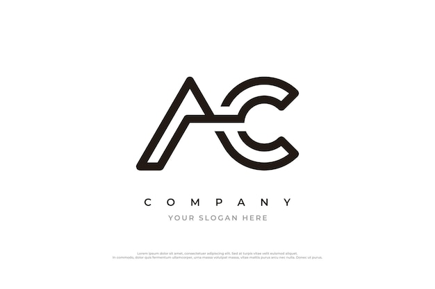 Initiële Letter AC Monogram Logo Design Vector Template