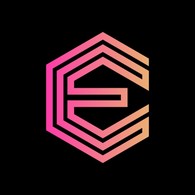 Initiële Letter E zeshoek Logo Design Stock Vector