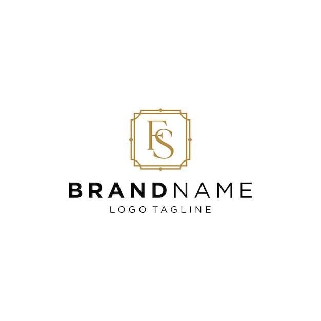 Vector initiële letter fs luxe monogram logo ontwerp vector