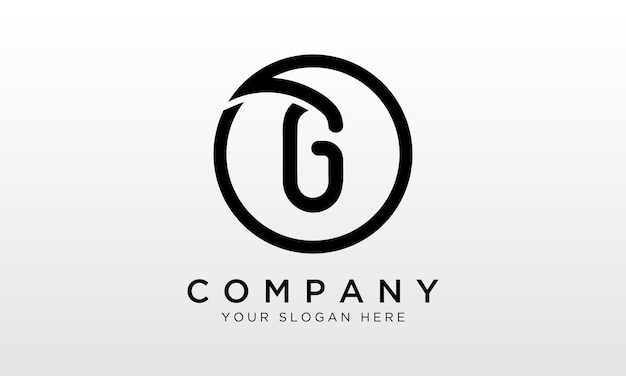 Initiële letter G-logo met cirkelvorm Moderne unieke creatieve G Logo Design Vector-sjabloon