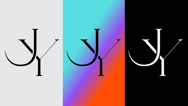 Initiële letter jy logo ontwerp creatief modern symbool pictogram monogram