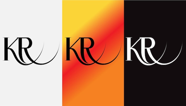 Initiële letter KR logo ontwerp creatief modern symbool pictogram monogram