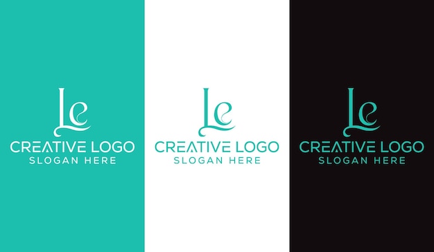 Initiële Letter LE Logo Design Monogram Creatief Modern Teken Symboolpictogram