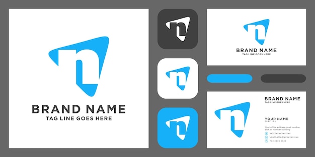Initiële letter logo N logo sjabloonontwerpen met ontwerpsjabloon voor visitekaartjes