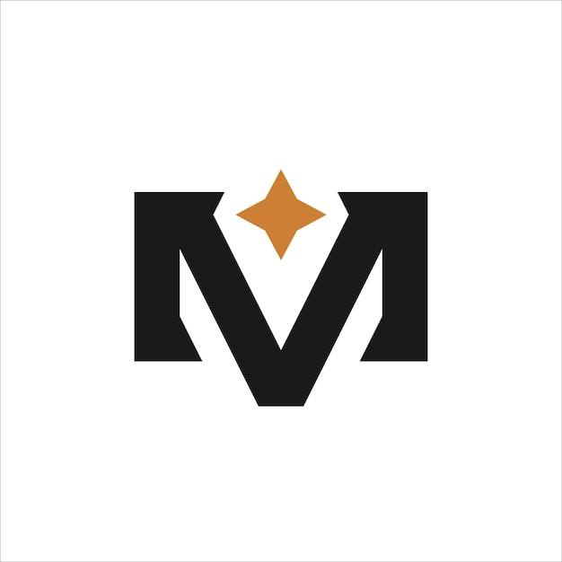 initiële letter m ster logo ontwerp