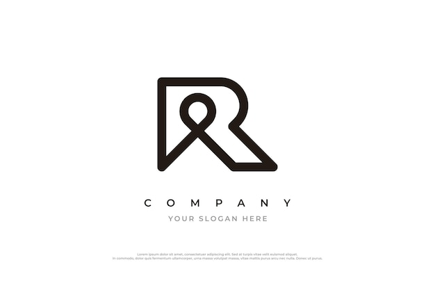 Initiële Letter R Pin Logo Design Vector Template