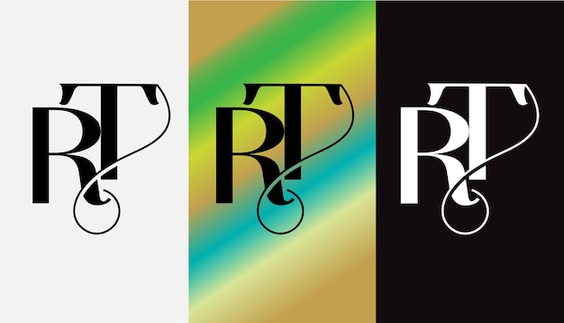 Initiële letter RT logo ontwerp creatief modern symbool pictogram monogram