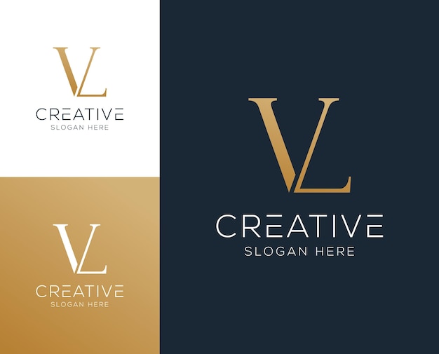 Initiële letter VL Lv logo ontwerp vectorillustratie