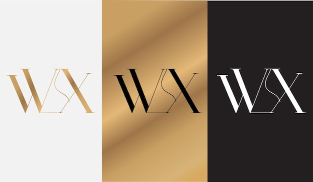 Initiële letter wx logo ontwerp creatief modern symbool pictogram monogram