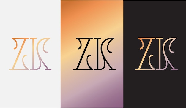 Initiële letter ZK logo ontwerp creatief modern symbool pictogram monogram