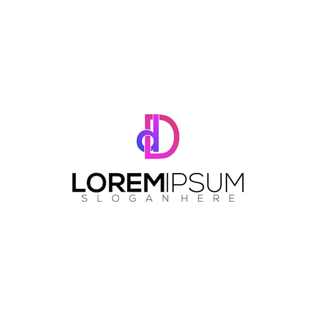 initiële letterkleur van het logo volledige vectorgradatie