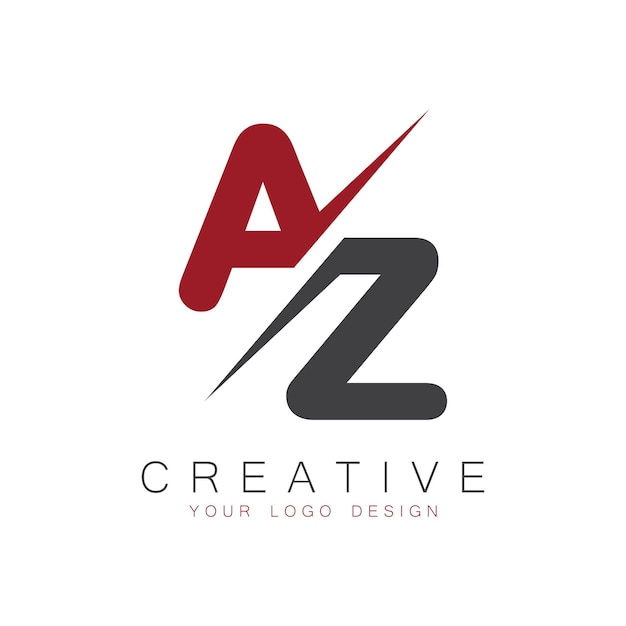 Initiële monogram AZ met letter creatief logo