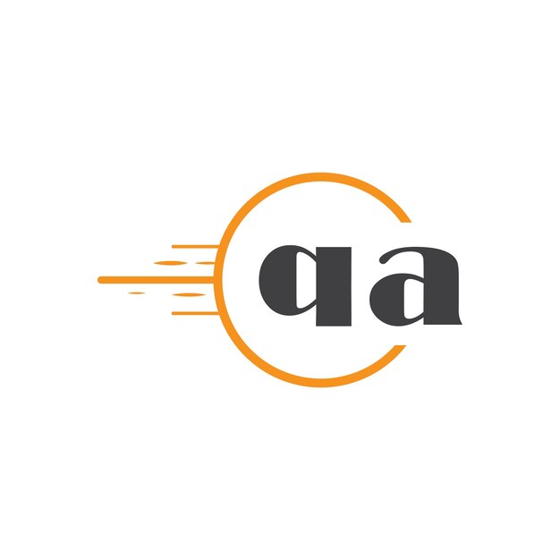 initiële qa monogram logo met cirkel stijl ontwerp