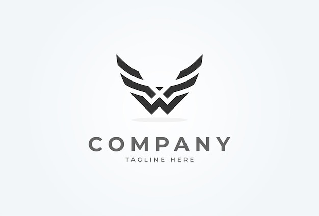 Initiële W Wings logo moderne en minimalistische letter W met Wings design logo vector illustratie