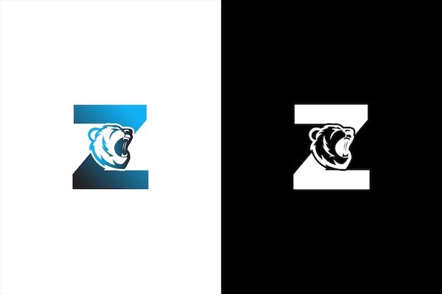 Vector initiële z bear-logo beer abstracte z-brief met beer modern uniek logo-ontwerp logo pictogrammalplaatje