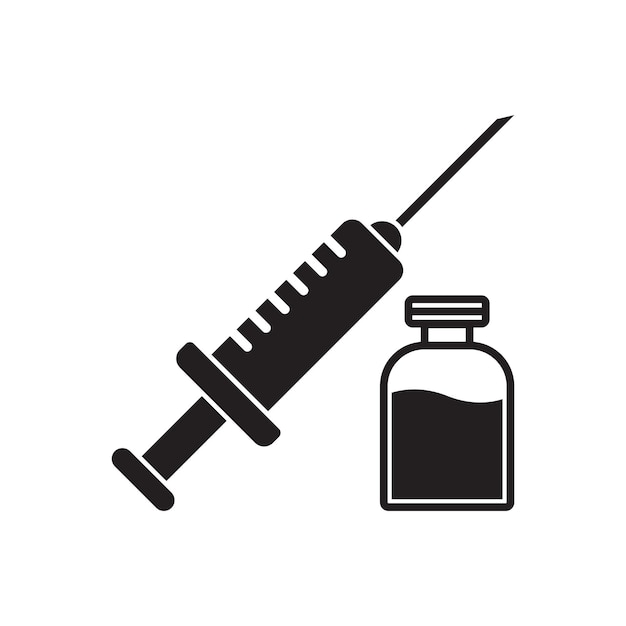 Injection vial icon vector