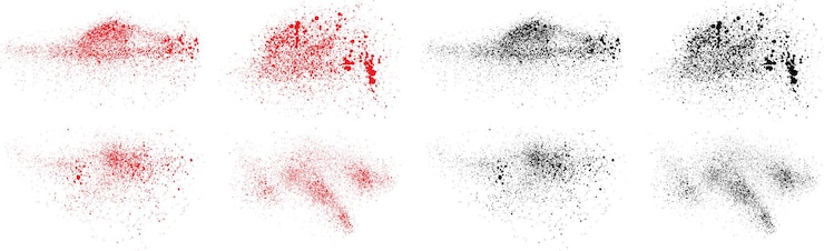 Vector ink abstract set of black and red color blood vector element decorative vector brush stroke design
