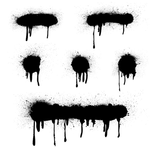 Ink blots stains set