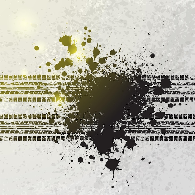 Vector ink blots tire track background