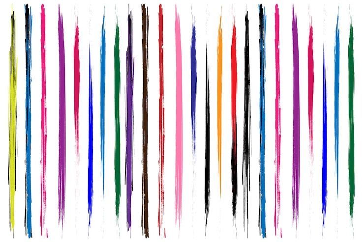 Vector ink brush irregular stroke stripes seamless pattern vector