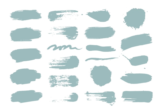 Ink brush stroke collection Free Vector