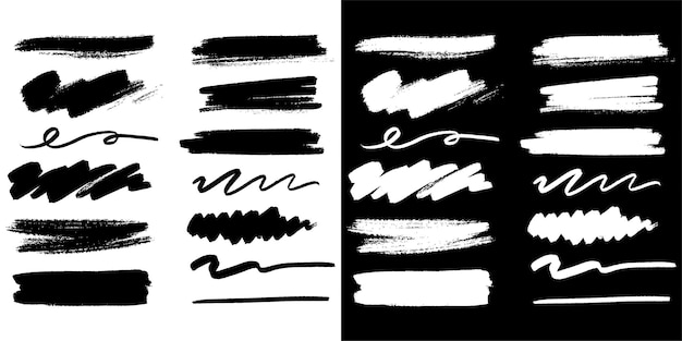 ink brush stroke collection vector design flockedesign