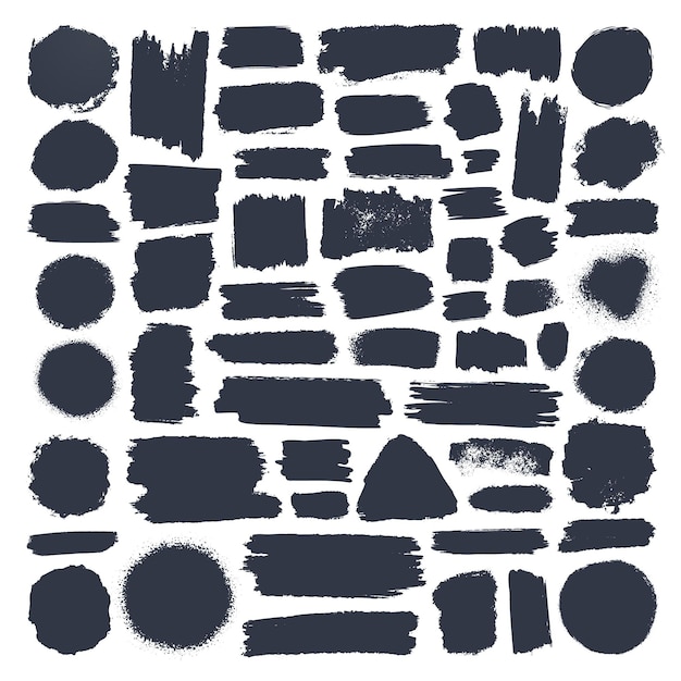 Vector ink brush stroke collection