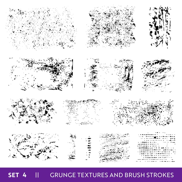 Vector ink brush strokes grunge collection. dirty design elements set. paint splatters, freehand grungy lines. vector illustration