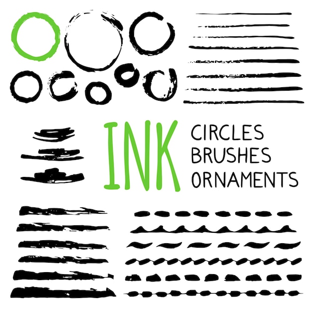 Ink brushes dividers and ornaments