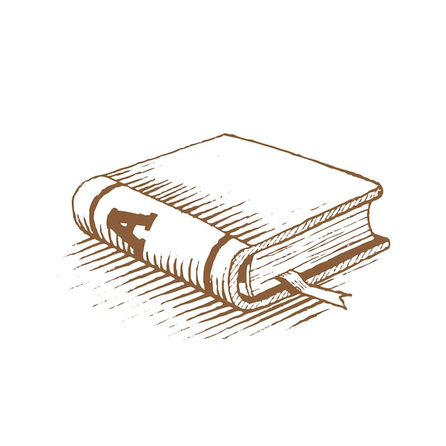 Вектор Чернильный рисунок векторной иллюстрации коричневой книги