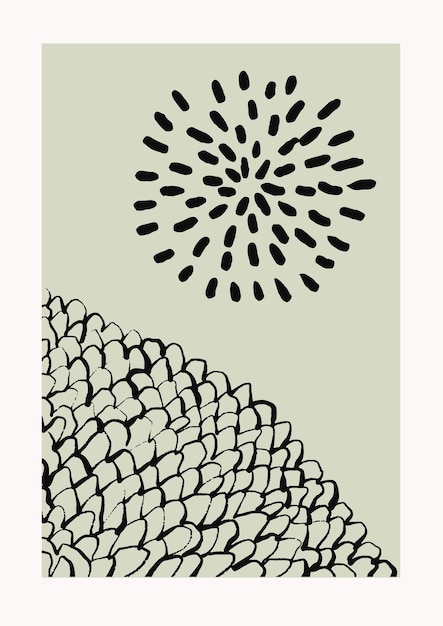 잉크 드로잉 포스터 - 현대 일러스트레이션 - 손으로 그린 라인 아트 초상화 그림 - 최소