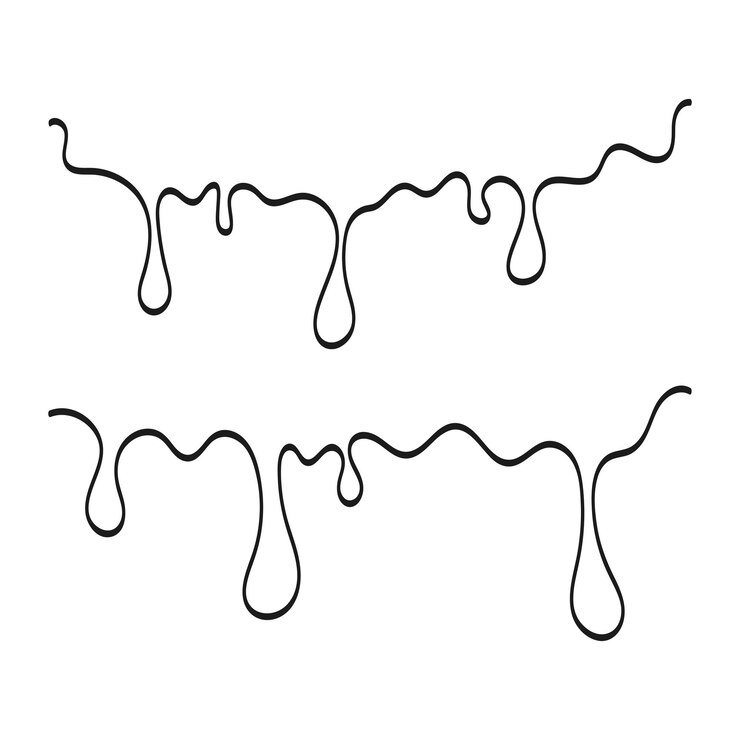 Vector ink drips doodle style set