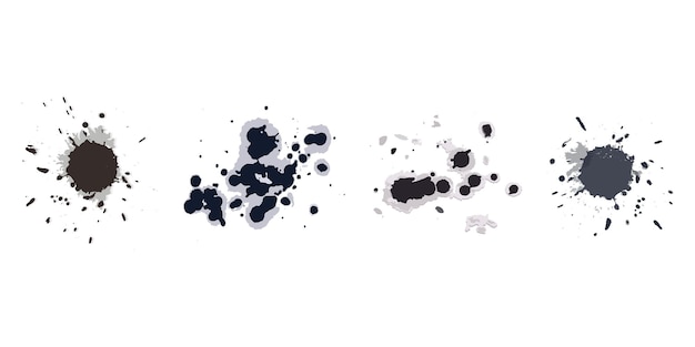 Vector ink drops paint splash grunge liquid drop splashes abstract artistic ink splatter