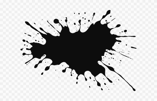 Vector ink drops and splash vector isolated on a white background a paint splatter black vector silhouette