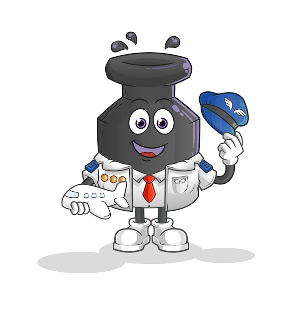 The ink pilot mascot. cartoon