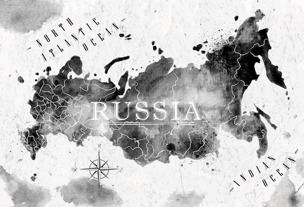 Ink Russia map 