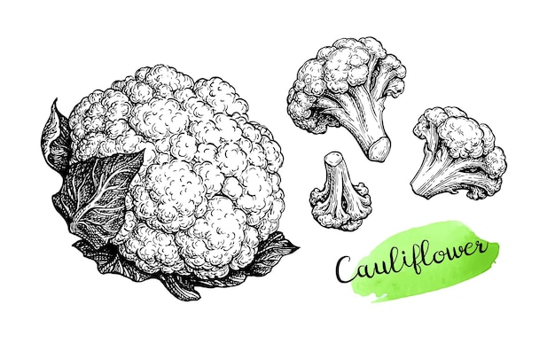 Ink sketch of cauliflower