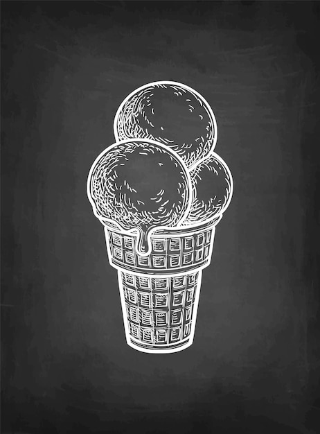 Ink sketch of ice cream cone