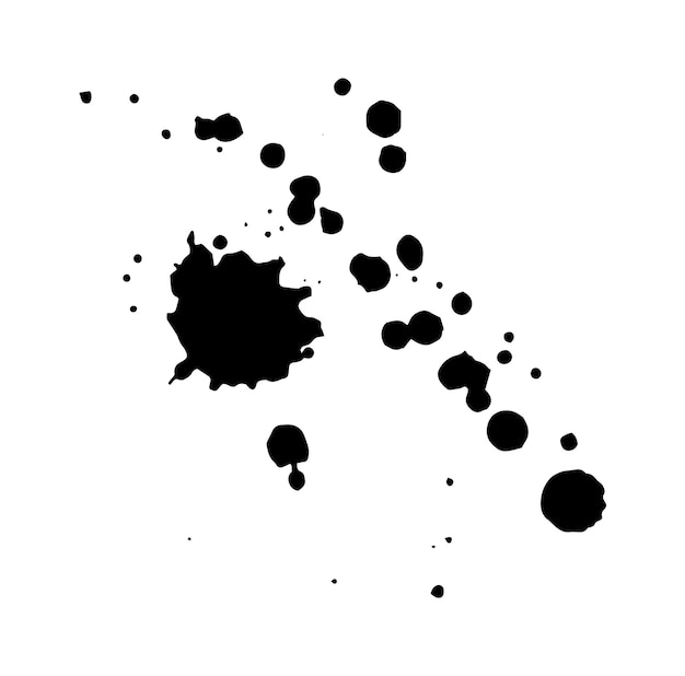 Vector ink splash collection black paint vector splatter spray drop texture circle watercolor grunge spatter