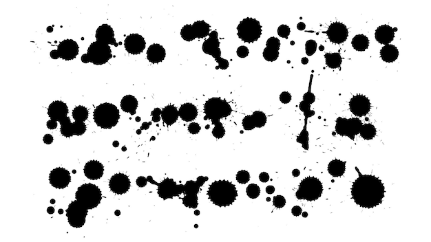 벡터 잉크 스플래쉬 컬렉션검은 잉크도 말 세트