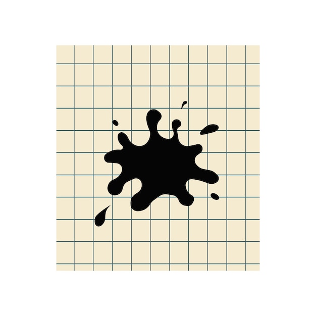 Vector ink splash on paper sheet school work spill vector simple design
