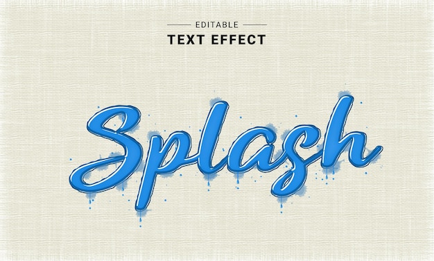 Vector ink splash watercolor text effect mockup