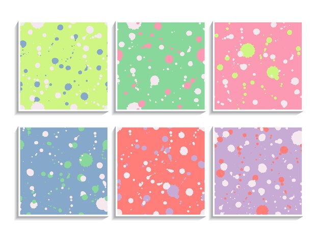 Ink stains patterns set Paint splatter stains fabric or paper pattern Calm light colors