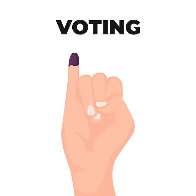 Vector inked cartoon hand election illustration vector