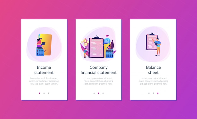 Inkomstenoverzicht app-interfacemalplaatje