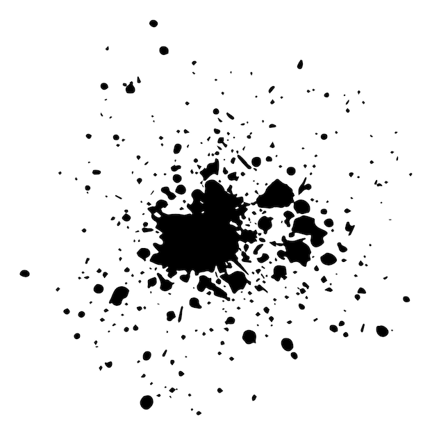 Vector inktdruppels textuur grunge zwarte verfvlek