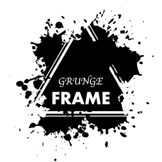 Inktvlekken grunge driehoek frame