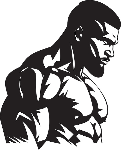 Calamaio intensità nero bodybuilder vector monolitico fitness magic vector eleganza scolpita
