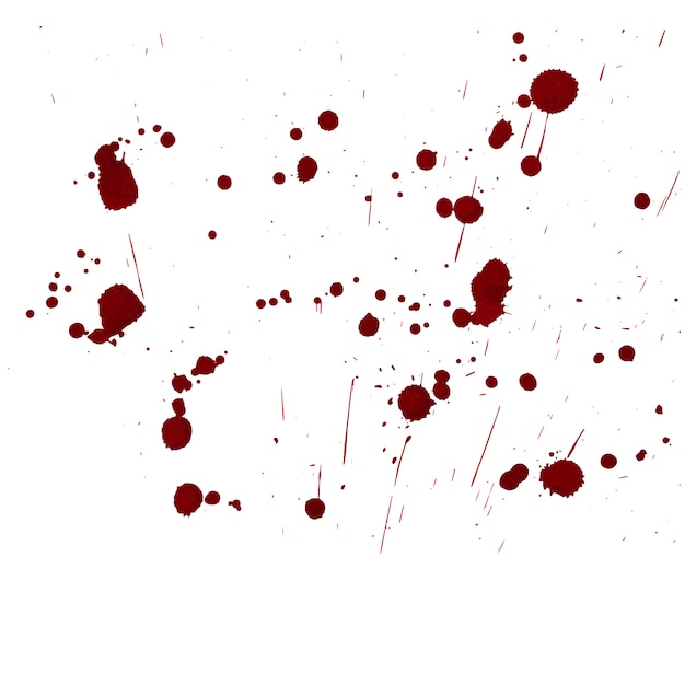 Vector inky blood splat with a red abstract shape